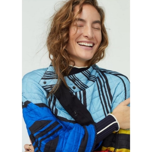 Conditions Apply For Anthropologie Graphic Striped Capelet - Picture 3 of 10